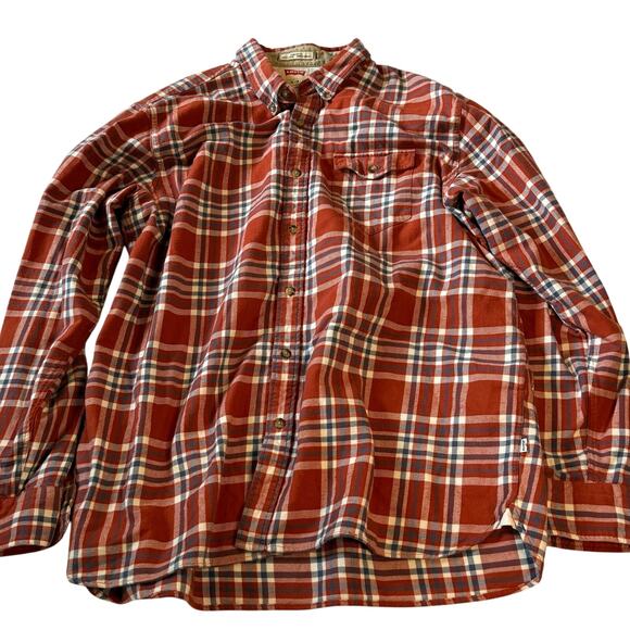Levi’s Men’s XL Red Plaid Flannel Button Down Long Sleeve Shirt Cotton - Picture 8 of 9